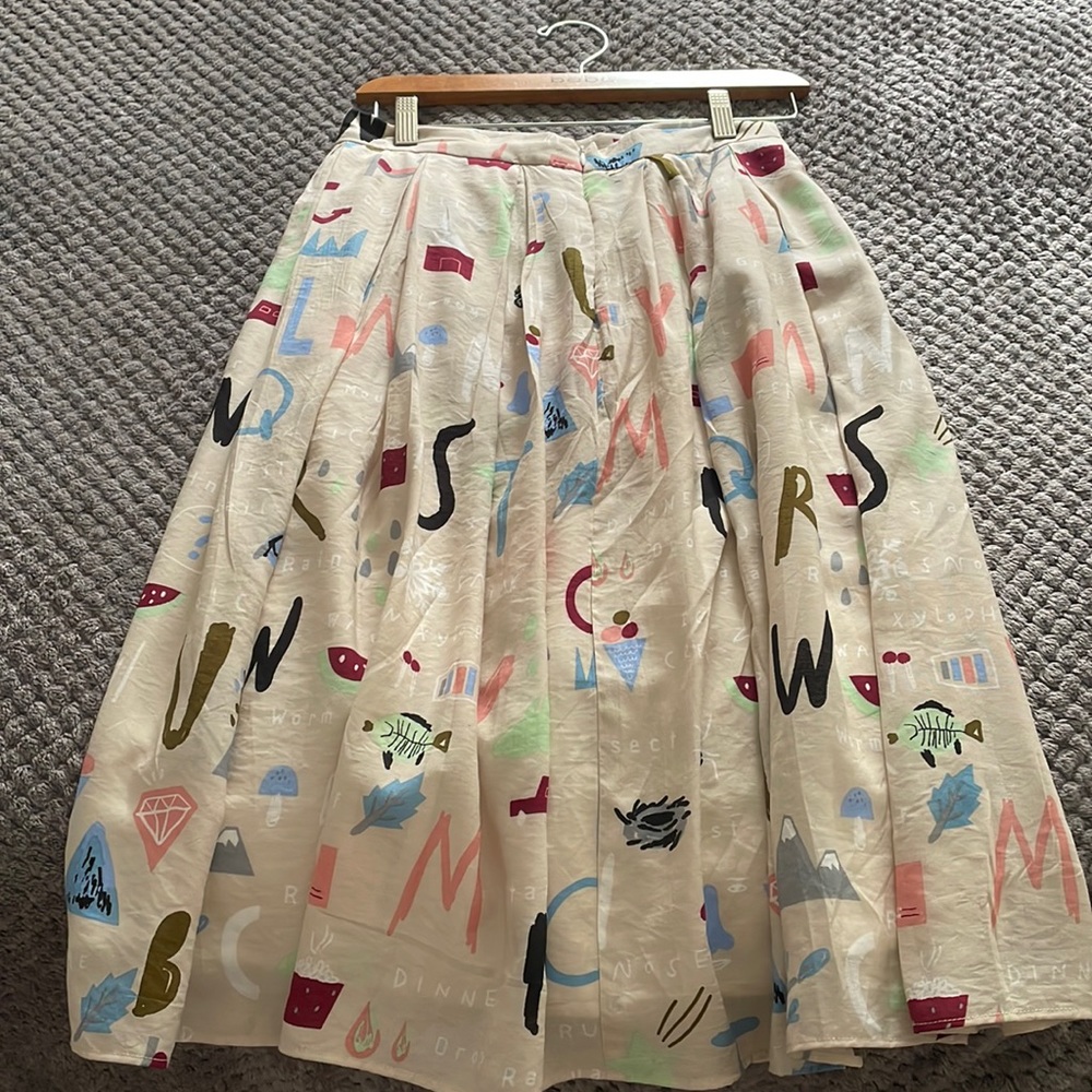Colorful Patterned Midi Skirt